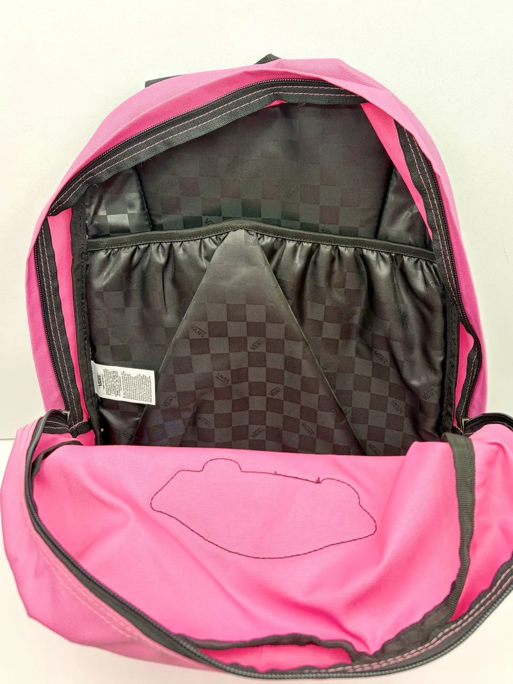 Vans Pink Backpack with Black Logo Patch